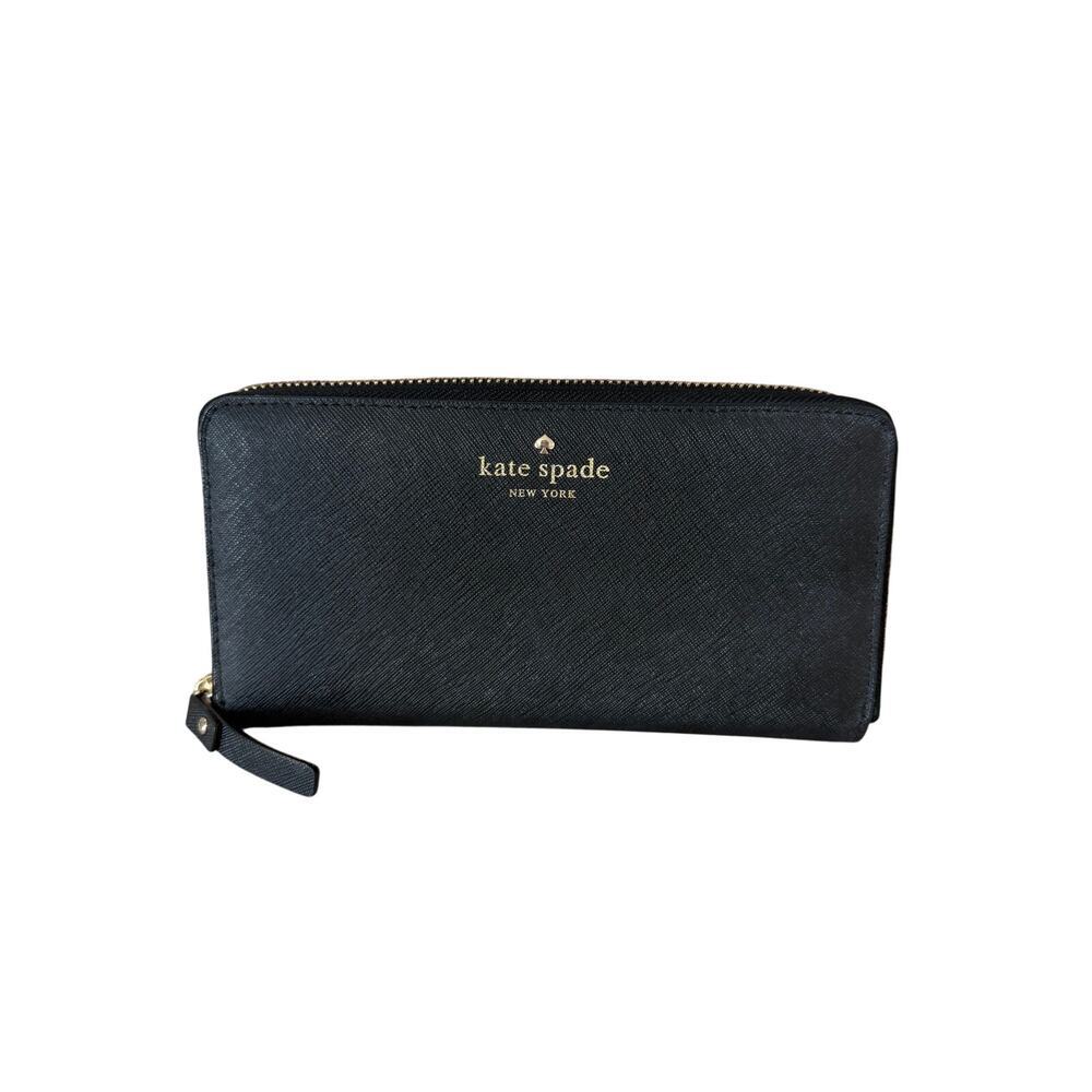 Kate Spade Large Continental Wallet Black Leather Designer